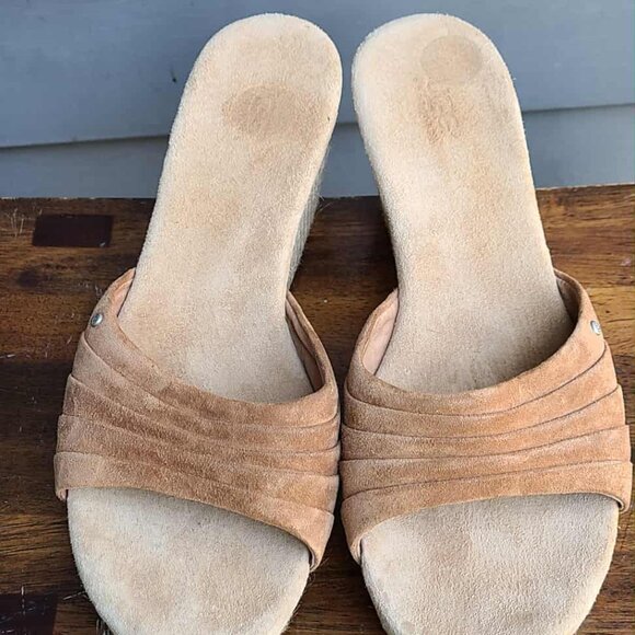 UGG Alvina Slip on Beige Suede Jute Wedge Mule Slides size 10 - Picture 13 of 13